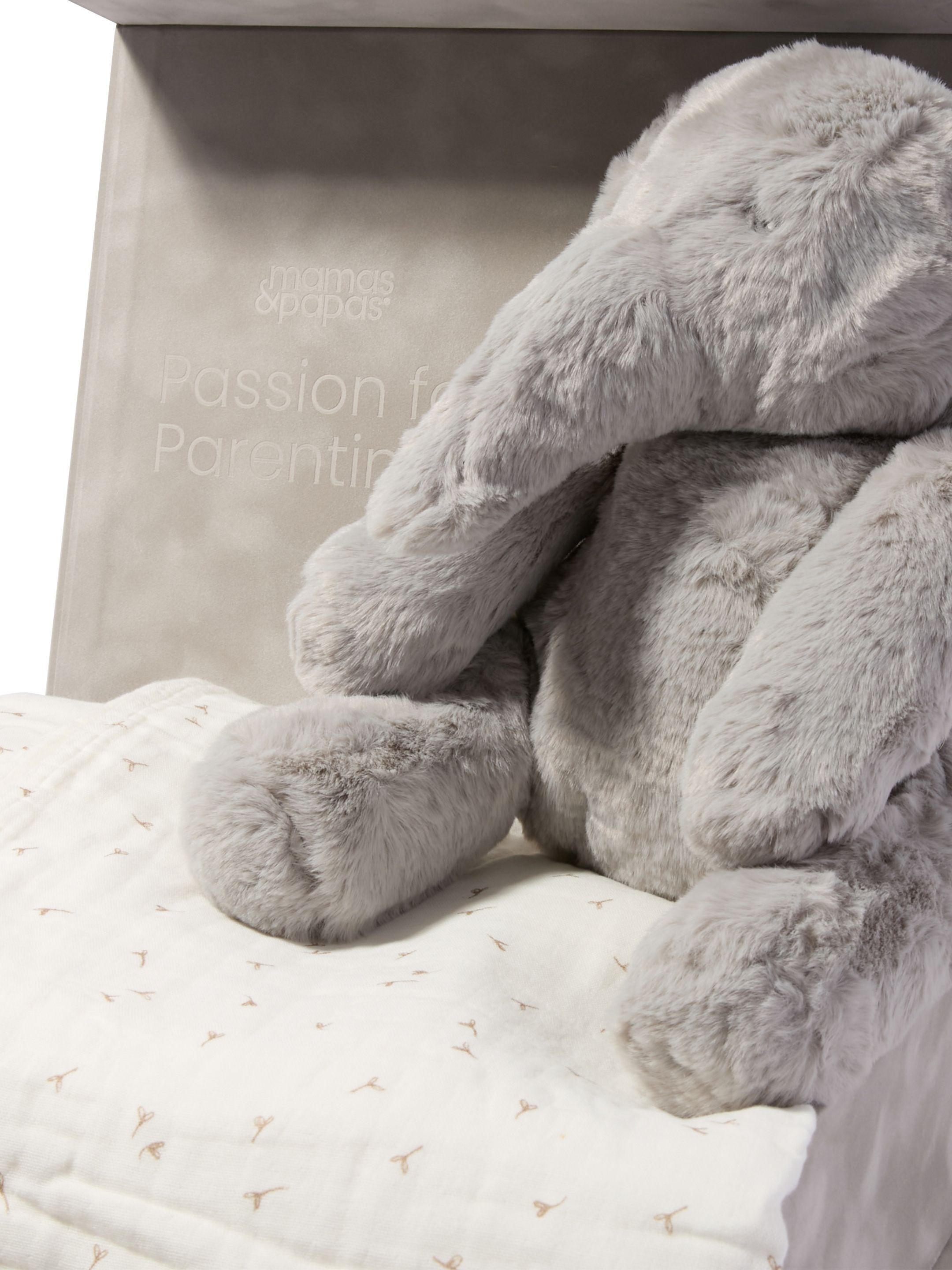 Muslin Gift Set - Seed Muslin Blanket with Archie Elephant Soft Toy image number 2